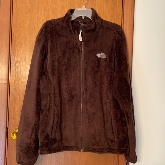 Chocolate brown north face fleece jacket